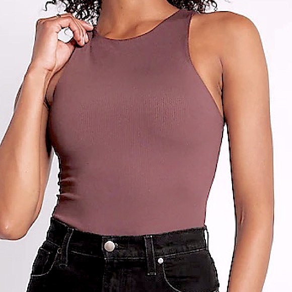 NWT Express Body Contour Silky High Neck Thong Bodysuit - Picture 1 of 5